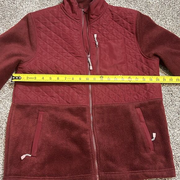 Eddie Bauer Women's Medium Red Jacket Quilted Full-Zip Fleece - Picture 11 of 13